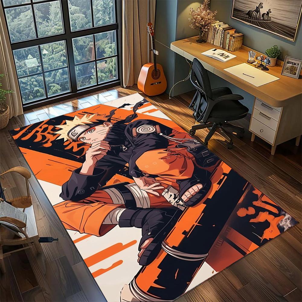 Hidden Leaf Hero Naruto Wind Style Jutsu Rug Carpet Large Area Rug Non Slip Washable Floor Mat Gamer Room Bedroom Home Decor