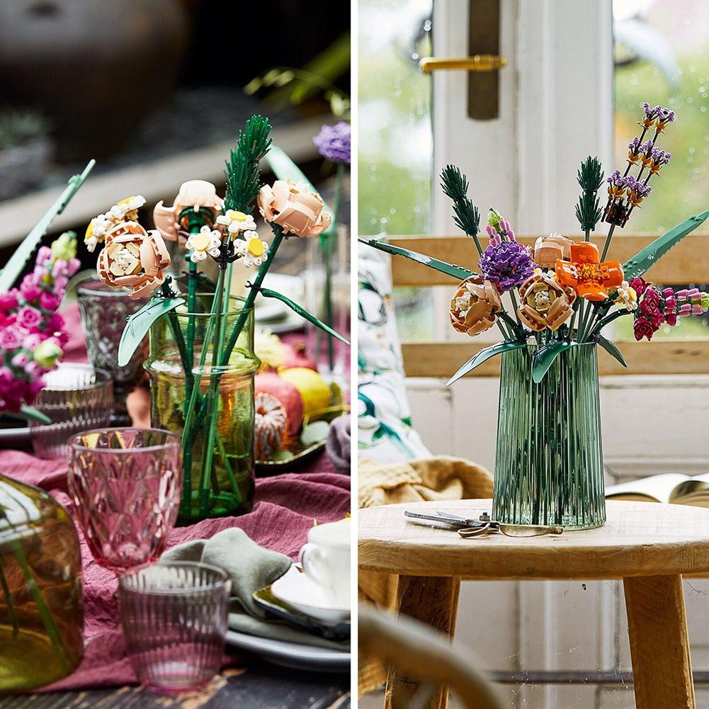 Строительный блок Цветок Цветочная девочка Серия Букет роз Орхидея Вечный цветок Пластиковая сборная игрушка Подарок на День святого Валентина Декор