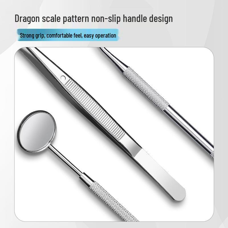 Набор стоматологических инструментов: Двусторонний зонд из нержавеющей стали, ротовое зеркало и набор для чистки зубов