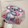 1pc Cute Koala with Heart on Floral Background Umbrella with Plastic Handle,Suitable for All Seasons Home Travel Outdoor UmbrellaDD558
