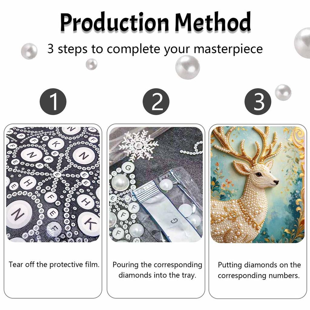 Жемчужная DIY Арт-Картина Величественный Олень Ручная Работа Картина Настенное Украшение для Дома Расслабляющее Хобби Изысканный Декор для Дома Подарок для Дома