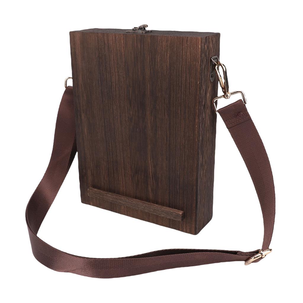 Writers Messenger Wood Box Portable Wooden Artist Bag Easel Sketch Box with Adjustable Shoulder Strap for Outdoor