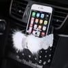 Diamond Crystal Bowknot Portable Car Vent Storage Box Bag Auto Vent Mount Holder Cosmetics Case Universal Mobile Phone Bag