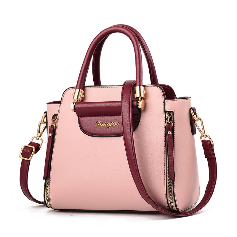 New Fashion 2025 Women's Color Block Handbag – Large Capacity, High Elasticity, Foldable Shoulder Crossbody Bag