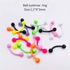 10 Multi-Color Stainless Steel Nose Rings & CBR Lip & Eyebrow Studs, C-Shaped Ear Bone Piercing Jewelry