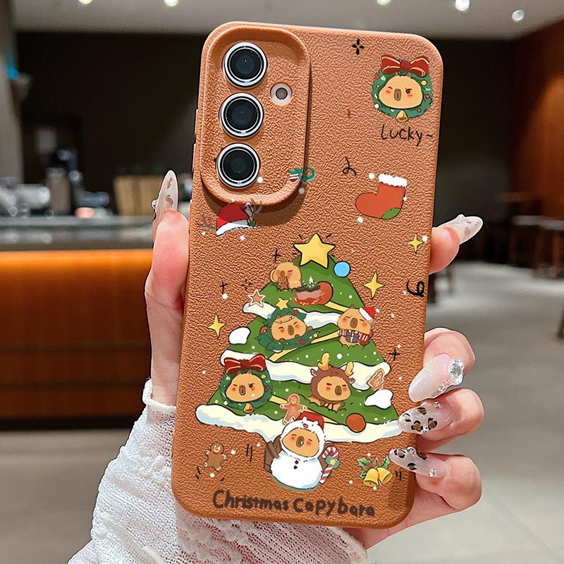 Case For Samsung Galaxy S25 S24 FE S23 Ultra A56 A16 A17 A36 A26 A55 A15 A25 A54 5G S22 Ultra Soft TPU Phone Cover Cartoon Christmas Tree Case Cover