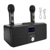 Karaoke Machine, Home Karaoke System with Two Wireless Microphones, Supports AUX, USB, and TF, for Home Parties (Black)