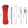 Портативная посуда из нержавеющей стали, 3/4/5 комплектов, походный нож, вилка, ложка и палочки для еды, подарочный набор, кухонные принадлежности