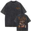 Korn "Механическая кукла" Промышленное искусство Винтажная стираная оверсайз футболка | Ну-метал Рок Уличная одежда Футболка