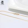 ORSA JEWELS Итальянская серебряная цепочка-коробка 925 пробы с покрытием из розового золота/золота Серебряные ожерелья Цепочки на шею для кулона SC07-G