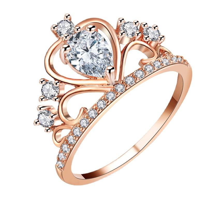 Lindon Classic Copper Alloy Zircon Ring Ladies Jewelry Wedding Promise Party Gift