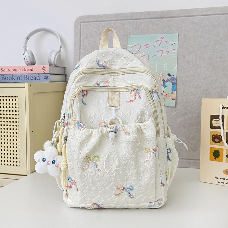 Japanese Bow Bag Female Junior High School Students Cute Joker Large Capacity Backpack Gao Yan College Backpack.