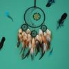 New Indian Installation Decoration Five-ring Dreamcatcher Wall Hanging Simple Black Feather Wind Chime Girl Room Bedside Decoration