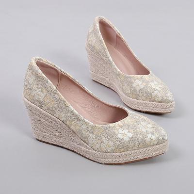 2024 Модные брендовые туфли на высоком каблуке для женщин, туфли на высоком каблуке для вечеринок, женские туфли на танкетке, острый нос, большой размер 42, каблук-танкетка 8 см, A4880