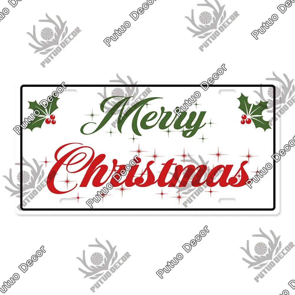 Putuo Декор с Рождеством номерной знак жестяная табличка металлический винтажный постер для домашнего бара новогодний подарок Navidad Настенный декор