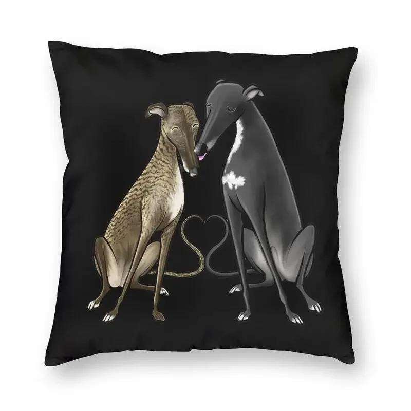 Подушка Чехол Грейхаунд Уиппет Борзая Собака Двусторонняя печать Искусство для любителей собак Наволочка для наподушки для дивана Крутая наволочка