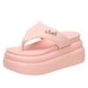 Women Clip Toe Chunky Platform Slippers for Summer 7.5CM Wedge Heels Flip Flops Woman Black Slip-On Thick Bottom Sandals Laides
