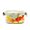Heat-Resistant Glass Food Storage Container, Microwave-Safe Lunch Box, Bento Box, Ramen Bowl, Meal Container, Nordic Greenn Round, 1000ml