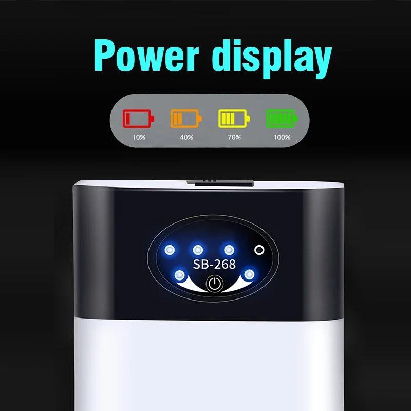 Бесшумный воздушный насос для аквариума, USB-перезаряжаемый, двухцелевой кислородный насос для аквариумов и рыбалки на открытом воздухе, аккумулятор 2200 мАч, портативный