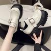 Модная женская обувь 2025 Высокое качество Ремешок с пряжкой Женские туфли на высоком каблуке Модные туфли-лодочки с круглым носком Женские Горячая распродажа Однотонные туфли на платформе