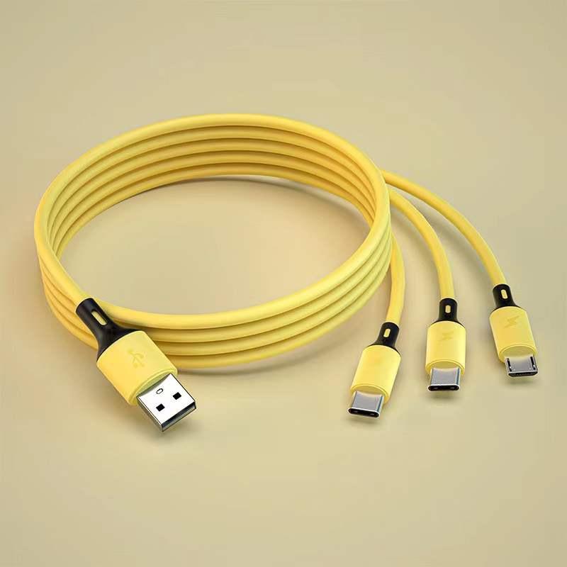 USB-кабель для зарядки GIMIRO 3 в 1. Кабель для быстрой зарядки типа C. Совместим с большинством смартфонов. 120 см, цветной.