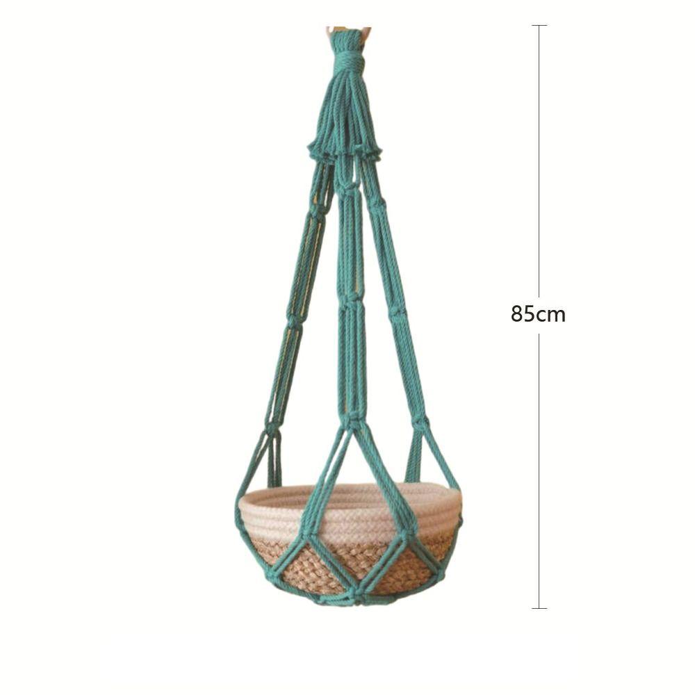 for Indoor Living Room Balcony Macrame Plant Hangers Handmade Beige Color Hanging Basket Cotton Rope