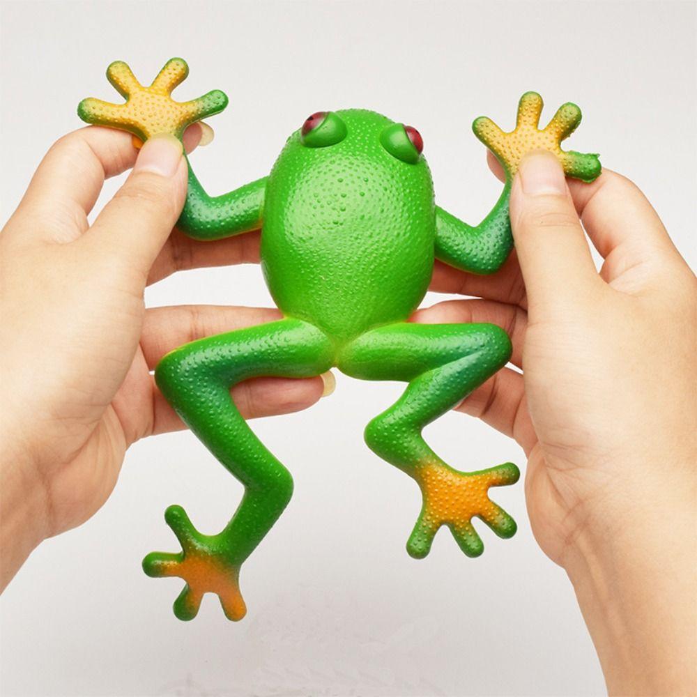 15*15cm for Toddlers Tricky Toy Sensory Play Decompress Frog Toys Simulation Frog Model Fake Frog