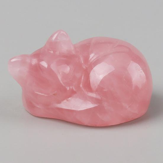 Аметистовая статуэтка кошки, целебный кристалл, спящая кошка, полированный драгоценный камень, украшение для домашнего офиса