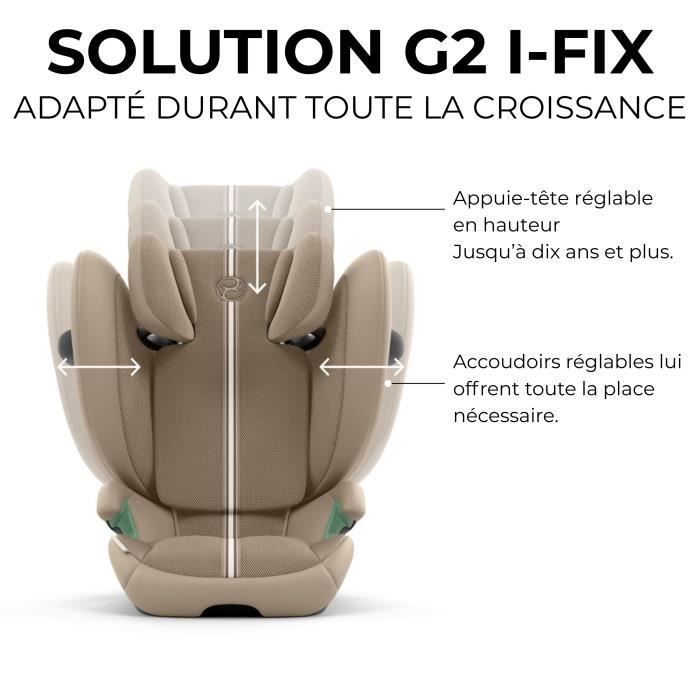 Siège auto Cybex Gold Solution G2 I-FIX 3 à 12 ans - 15 à 50 kg - 100 à 150 cm Magic Black | black