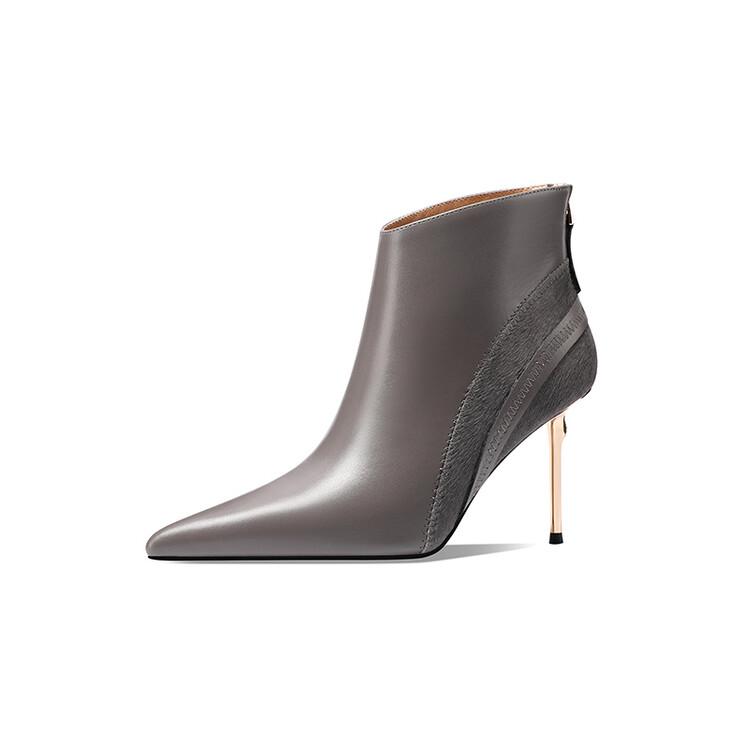 Мода 2025 Зима Новые Модные Ботильоны Женские Ботинки Остроносые Ботинки для Женщин Обувь из Натуральной Кожи Zapatos De Mujer Высокие Каблуки