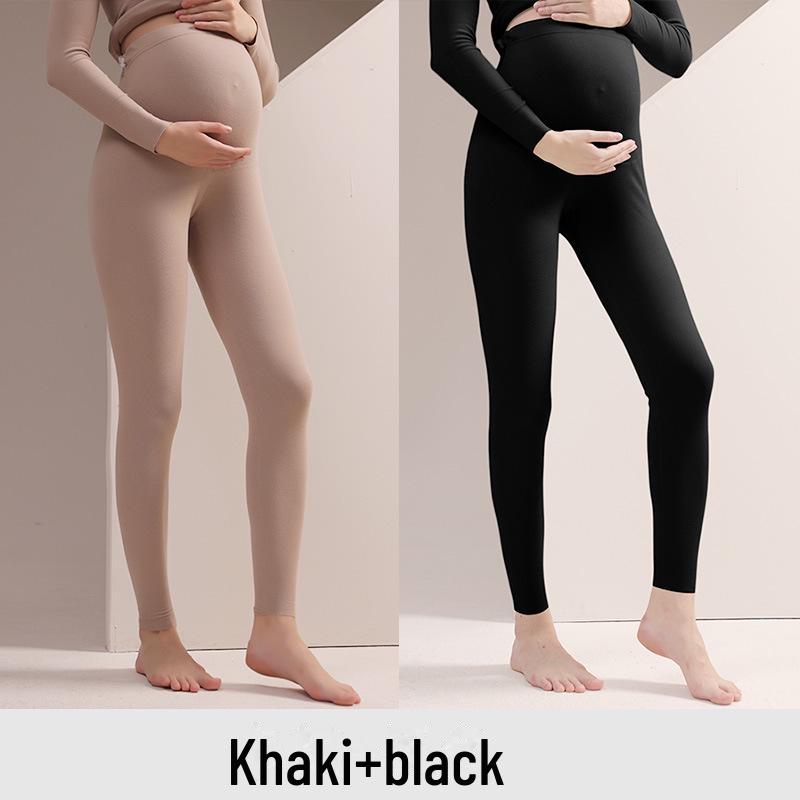 Теплые флисовые леггинсы большого размера для беременных женщин: Пижамные штаны подходят для раннего и позднего периода беременности, на осень и зиму