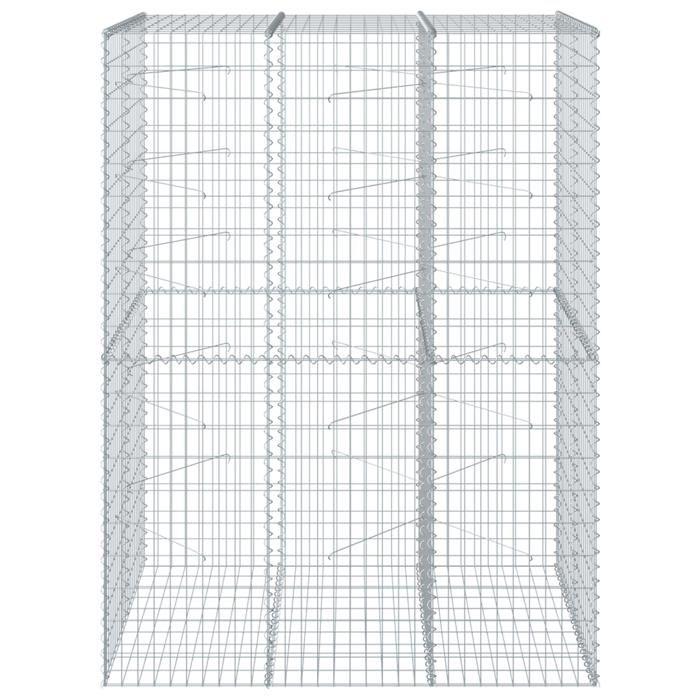 VidaXL Gabion Basket with Lid 150x100x200 Cm Galvanized Iron, Gabion Wall, Gabion Retaining Wall, Fence In 3295226