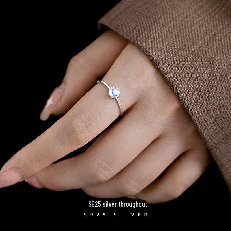 Кольцо Banyan Tree S925 Silver Moonstone с регулируемой бусиной для женщин