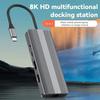 8K Ultra HD Док-станция Type-C HDMI 2.1+DP1.4 Многоэкранный дисплей Десять в одном USB-хаб Расширитель