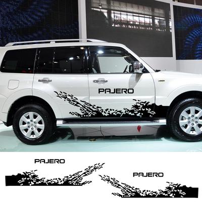 2 шт. для Mitsubishi Pajero, боковая дверь автомобиля, ПВХ наклейки, авто виниловая пленка, наклейки, сделай сам, украшение, стиль, тюнинг