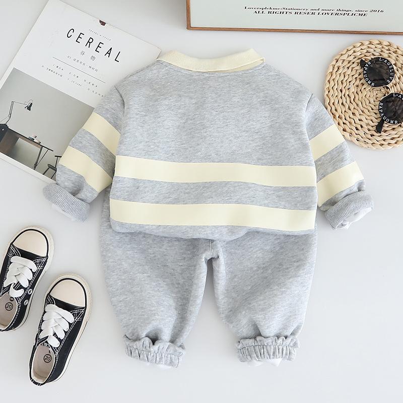 Детская одежда Детский комплект худи Осенний повседневный Поло с вышивкой Осеннее худи для мальчиков Комплект из двух предметов