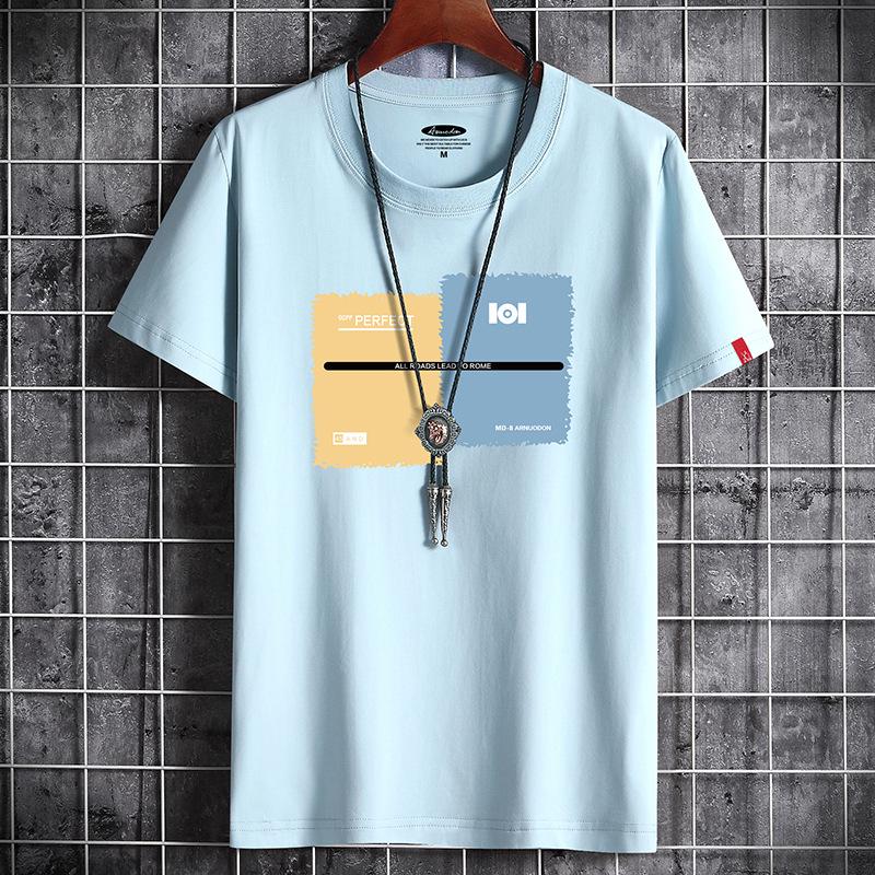 Men's Fashion Short Sleeves Casual T-shirt Comfortable Cotton Tee