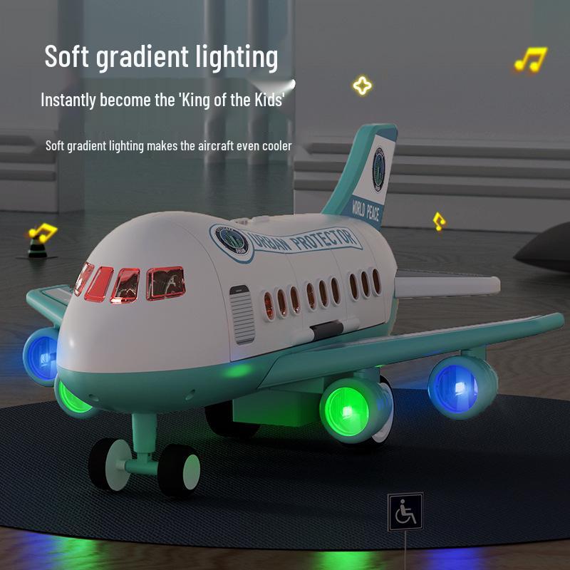 Extra Large Children's Inertial Airplane Toy Set with Lights and Music