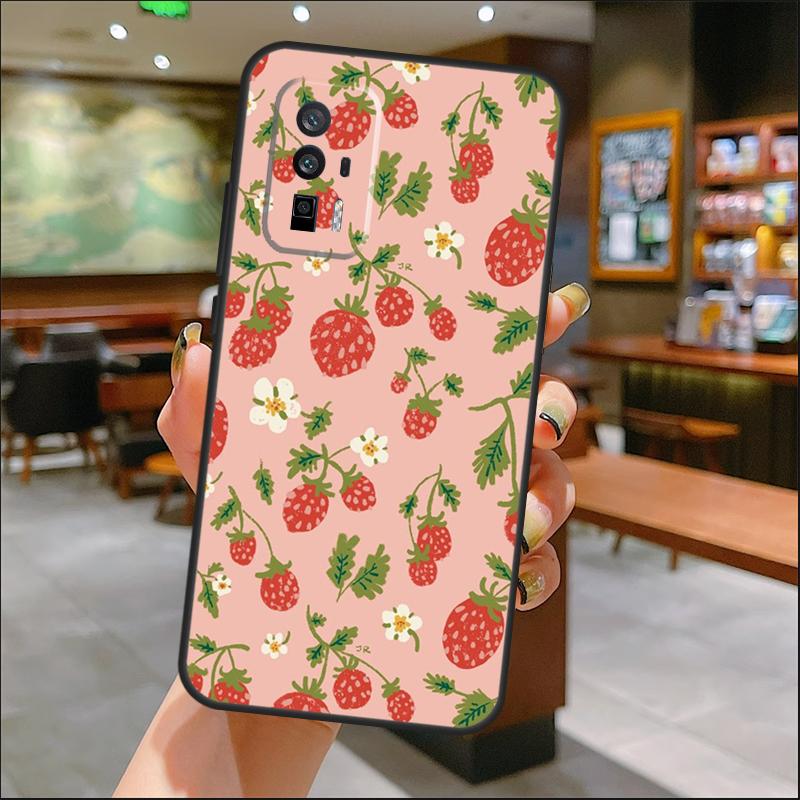 Клубничный чехол для Xiaomi 14 Ultra 15 13 11T 12T 13T 14T Pro POCO X7 Pro X3 X5 X6 M6 F5 F6 Pro
