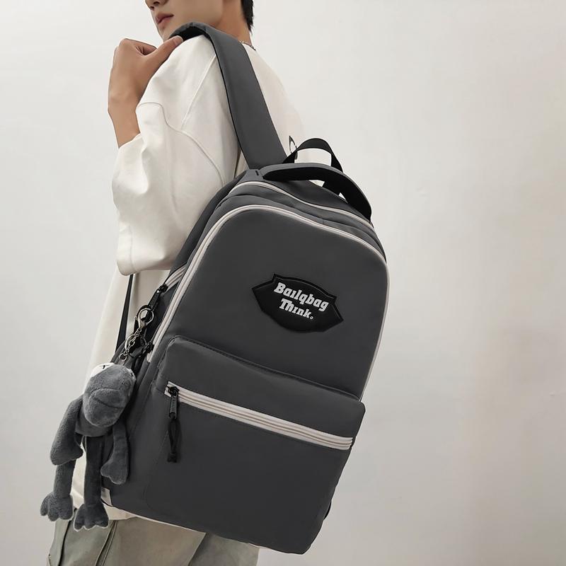 Студенческая школьная сумка с цветными блоками, мужской рюкзак большой емкости, женская дорожная сумка для пары