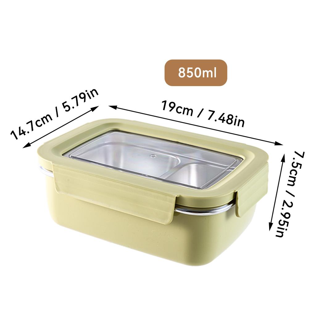 Microwave 304 Stainless Steel Compartment Lunch Box Stackable Leak-proof Student Bento Box Food Container For Cold And Hot Food