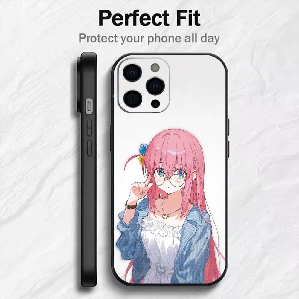 Чехол для телефона B-Bocchi The R-Rock Hitori Gotoh для iPhone 17, 16, 15, 14, 13, 12 Plus, Max, Мягкий силиконовый, Черный