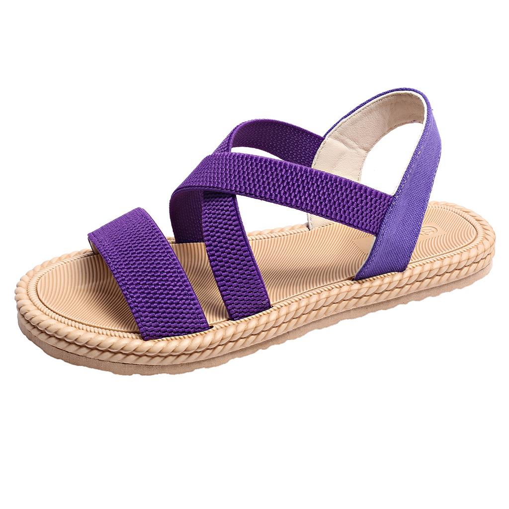 Fashion Women Sandals Summer New Flats Fashion Plus Size 43 Beach Sandels Outdoor Lightweight Breathable Summer Platform Roman Sandals
