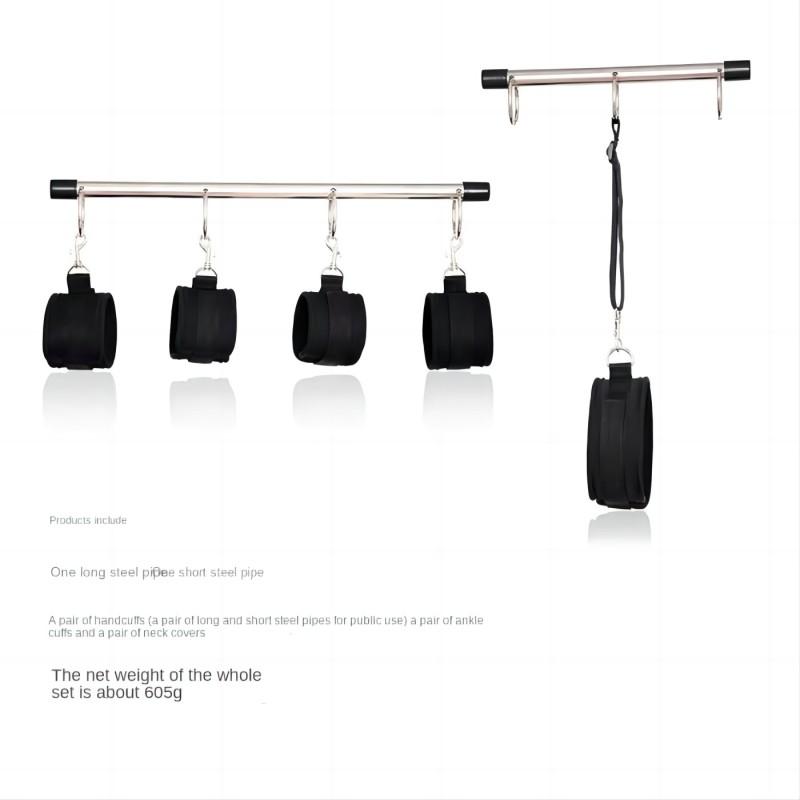 Adult Fun Sm Iron Pipe Double-pole Suit Couples Flirting Sex Alternative Hand and Neck Tied Props