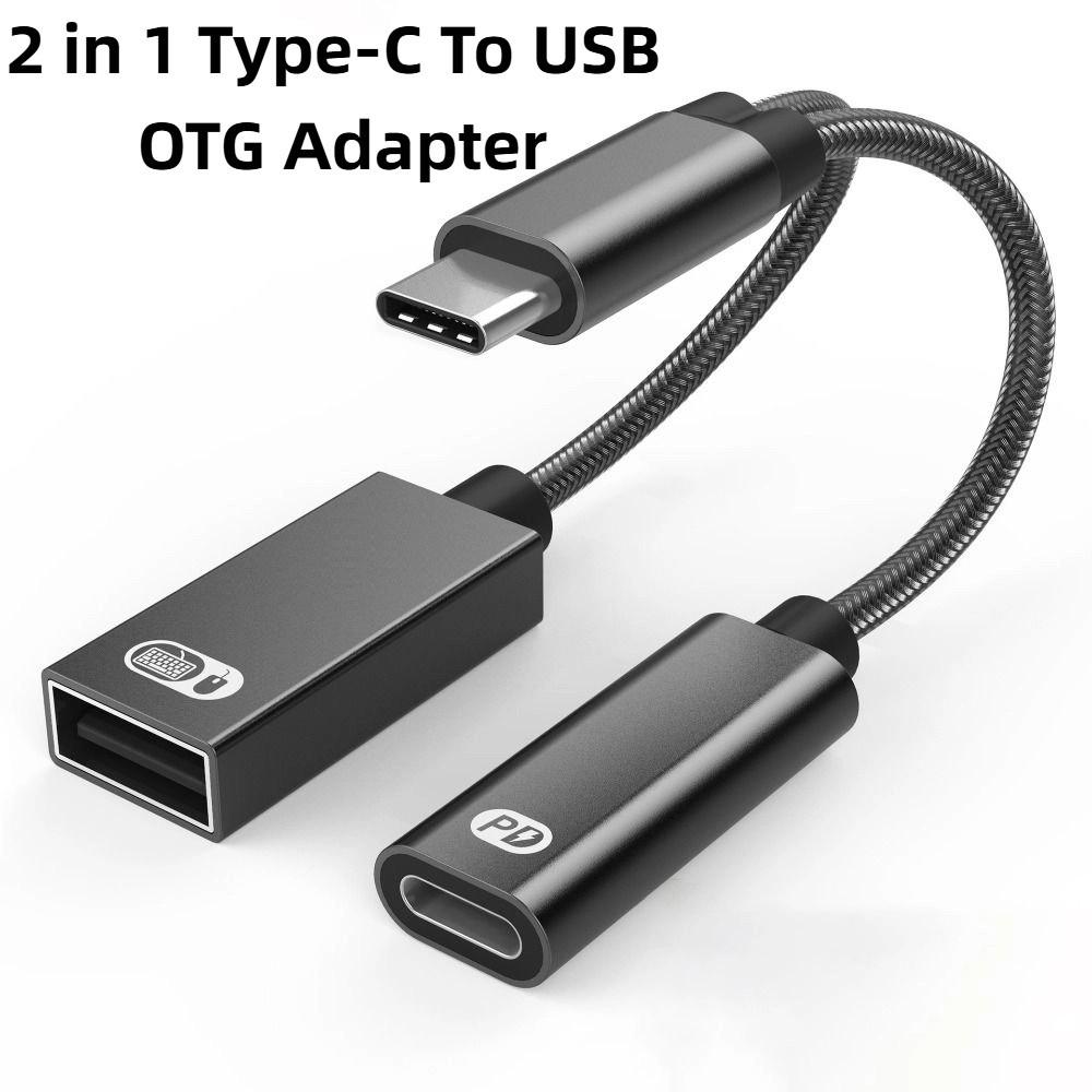 Multifunction 2 in 1 Type-C To USB OTG Adapter Type C 2-in-1 Multifunctional Adapter Keyboard