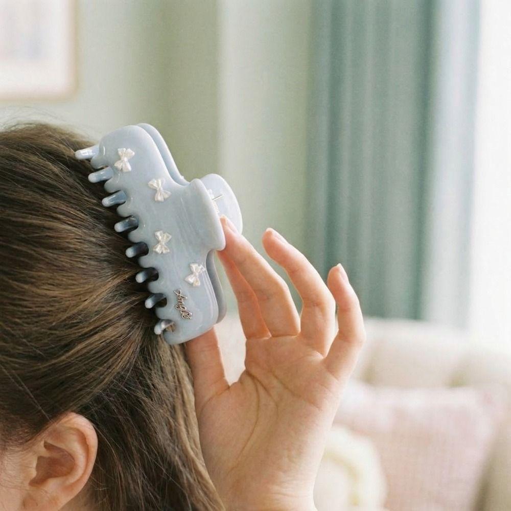 Plastic Bow Hair Claw PC Large Shark Clip Personalized Bowknot Hair Clip Streetwear