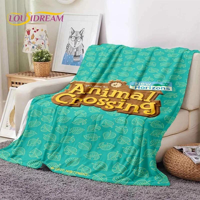 Cute Crossing New Horizons Cartoon Soft Flannel Blanket for Bed Bedroom Sofa Picnic,Throw Blanket for Cover Outdoor Leisure Gift