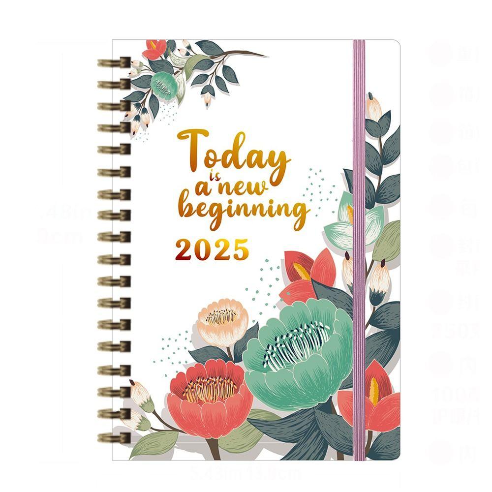 12 Months 2025 Schedule Planner Notepad English Diary Writing Pads 365 Days Notepad Stationery