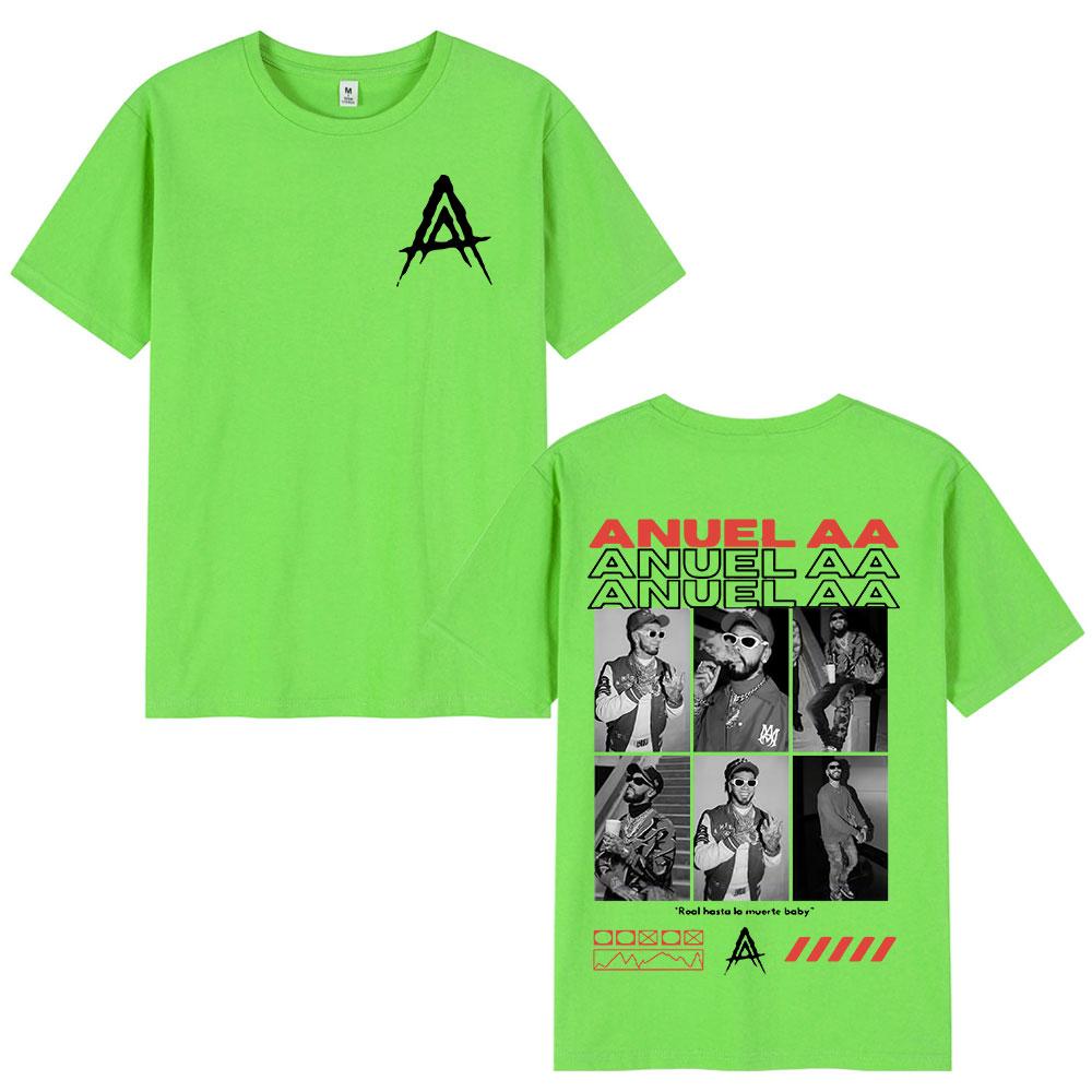 Rapper Anuel AA Tour Graphic T Shirt Unisex Women Hip Hop Retro Short Sleeve TShirt 100 Cotton Oversized T Shirts Tops Streetwear