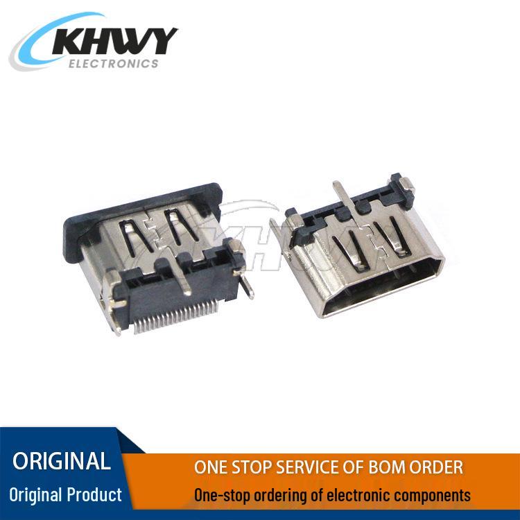 Вертикальное HDMI гнездо 180° 19P, SMD-интерфейс высокой четкости